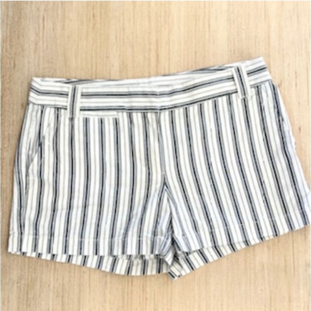 J crew white and blue stripe city fit shorts